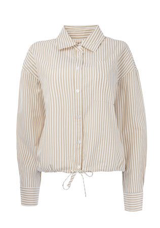 NED Blouse Kano Streep zand wit