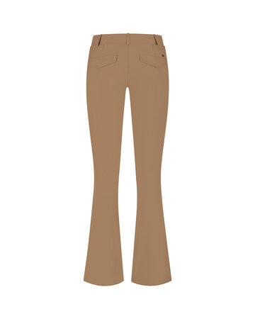 Lady Day Poppy flared broek mocha – travelstof damesbroek