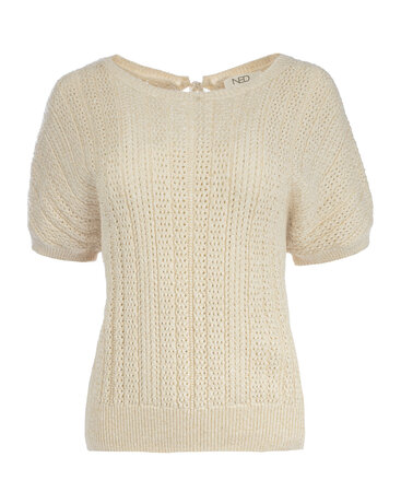 NED Mura Top Viscose Lurex Mother of Pearl