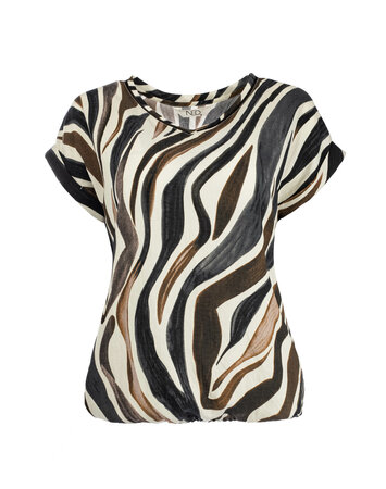 NED Nox Top Brown Zebra Print Woven