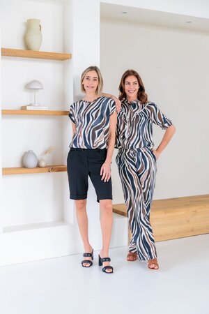 NED Nox Top Brown Zebra Print Woven