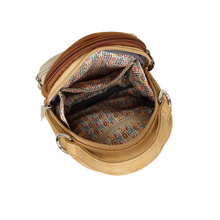 Hi-di-Hi Ditty Tas DIT08 Beige Cognac Peach – Handtas / Crossbody