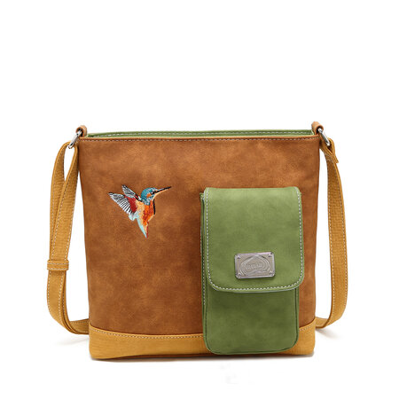 Hi-di-Hi Quack Tas QU04 Cognac groen – Crossbody