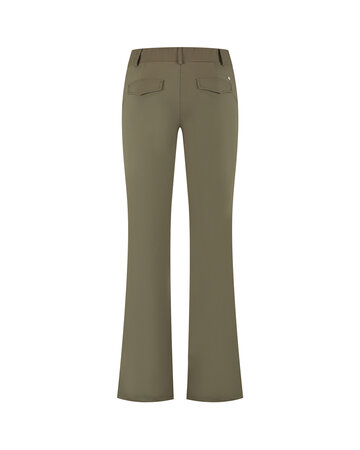 Lady Day Poppy deep forest flared broek travelstof