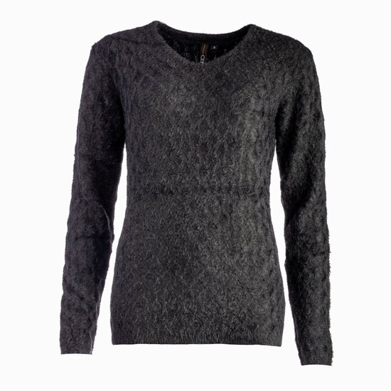 NED Haron LS Furry knit - black