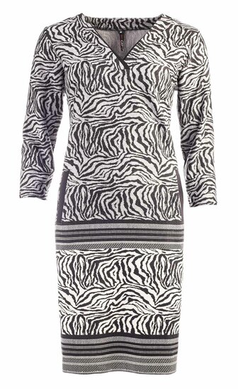 NED Jurk Simo Black Zebra Jaquard