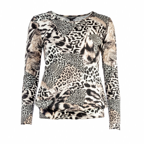 NED Pronk LS Grey Leopard mix tricot