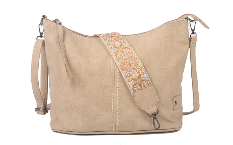 Ook-Leuk handtas / schoudertas Palma naturel