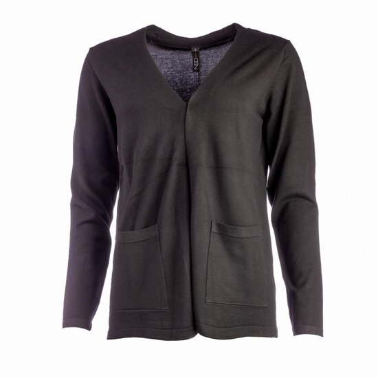 NED vest Frank LS Flat knit - black
