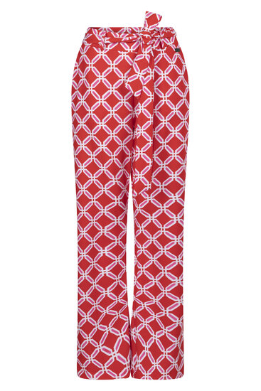 232 Zoso Printed crepe pant Maggy - fiery red / white