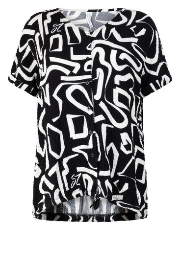 232 Zoso fantasy fabric blouse Jenna - black / white