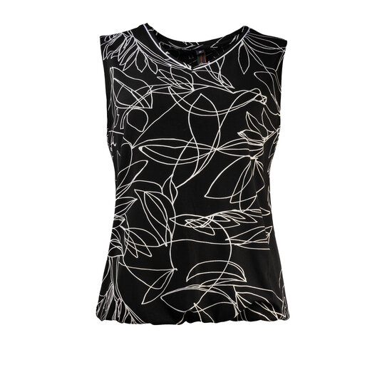 NED Nox P  Singlet Black Flowers Tricot - Black