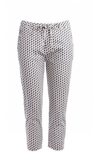 NED broek Cara capri - Infinity Woven zand off white zwart