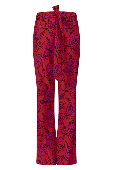 Zoso Jacky  Printed travel pants - fiery red / pink / black