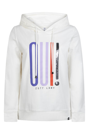Zoso 234 Peggy Hoody with print - off white multi