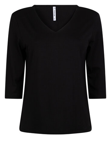 Zoso 234 Lyan Luxury v neck  shirt - black