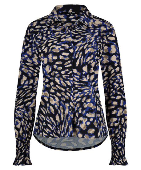 Lady Day blouse travel Becky Blue leopard - M30.398.1503