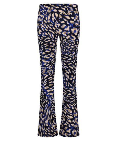 Lady Day Poppy travel flared broek - Blue leopard M12.498.1517