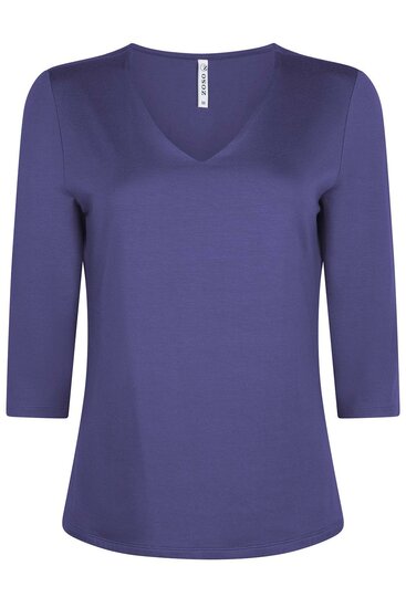 Zoso 234 Lyan Luxury v neck  shirt - purple paars