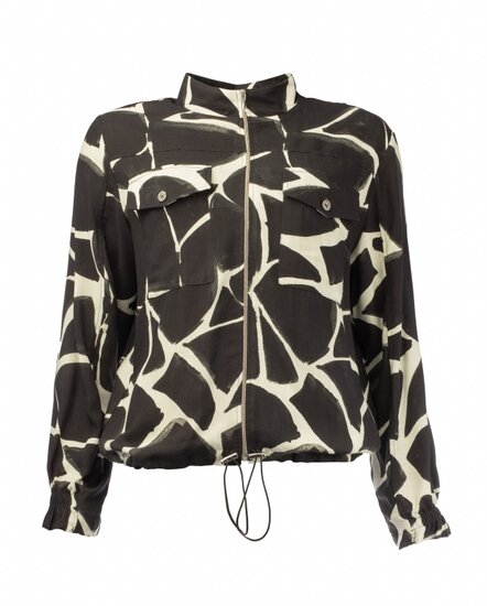 NED jacket Ruan-B-LS Black Big Figures Linnenlook- black
