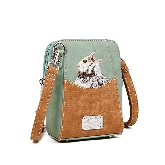 Hi-di-Hi little Paradise - schoudertas  - crossbody - l.blue/cognac