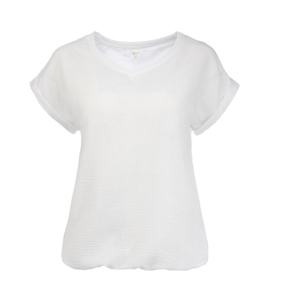NED top Nox SPW SS Washed Crincle Woven - Optical White (25S4-U287-03