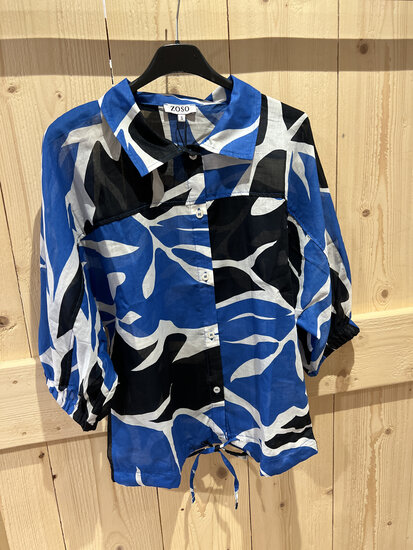 Zoso 253 Isabel blouse - Cobalt/Black