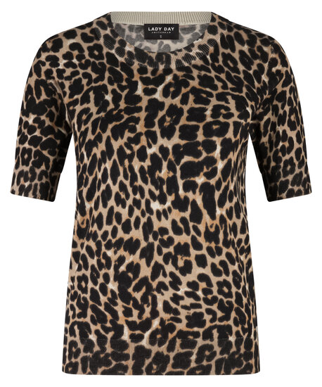 Lady Day shirt Sage- leopard print(L28.603.2810)