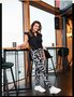 232 Zoso Printed fantasy fabric pant Irma - black / white