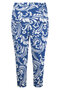 Zoso 233 Luna Printed travel capri pant - ocean blue white