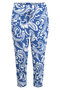 Zoso 233 Luna Printed travel capri pant - ocean blue white
