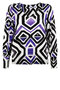 Zoso 234 Denise off white purple printed viscose blouse