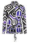 Zoso 234 Judith off white purple printed viscose blouse