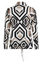 Zoso 234 Judith off white taupe printed viscose blouse
