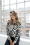 Zoso 234 Judith off white taupe printed viscose blouse