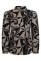 Zoso 234 Gea Printed travel blouse - taupe/black