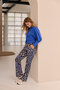 Lady Day Poppy travel flared broek - Blue leopard M12.498.1517
