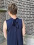 Mooij Jurk - donker blauw - kort met strik rug