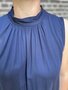 Mooij Jurk - donker blauw - kort met strik rug