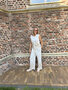 Witte broek met goudkleurige details - One size