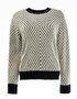 NED trui Shortbread-Black Erith LS-RMJ Furry Print Knit (25W1-U386-05)